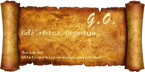 Görbicz Orsolya névjegykártya